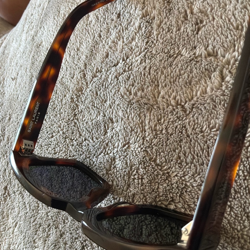 Saint Laurent Women's Tortoiseshell Square Sunglasses - Dark Brown/Black Lenses - Picture 3 of 7